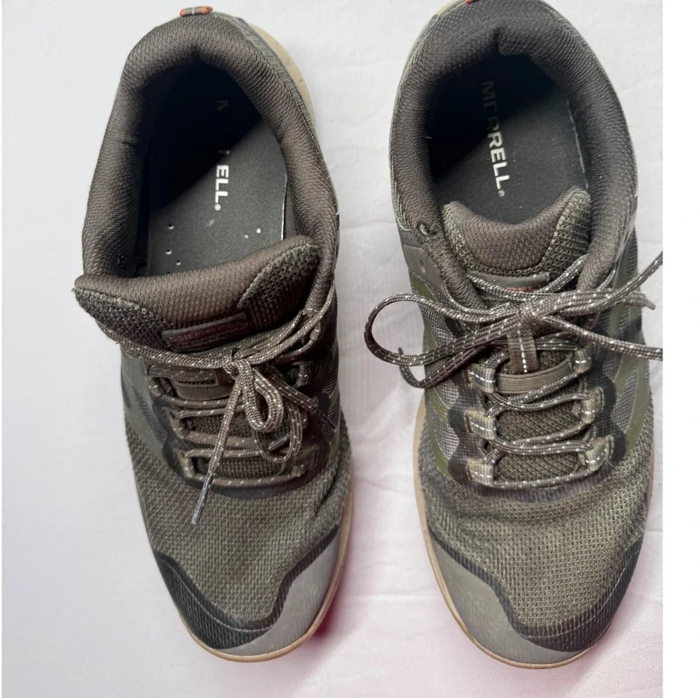 Merrell Nova 2 Mens Trail Running Shoes Olive Green Vibram Hiking Sneakers 11.5W